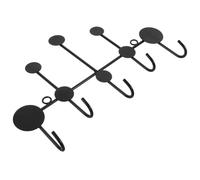 PACKOVE Black Metal Wall Coat Hook Rack, 5-Hook Hanger for Foyer | Iron Build, Smooth Edges, Contemporary Style, for Belts and Umbrellas, Apartment or Office Use