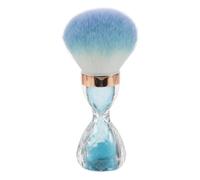 PACKOVE Blue Sand Timer-shaped Nail Dust Brush Soft Fiber Cleaning Brush Compact Design Effortless Cleaning Plastic Powder Makeup Tool Anytime Anywhere in Beauty Salons