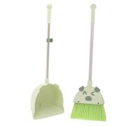 PACKOVE Boy Girl Broom and Dustpan Set Durable Mini Cleaning Tools for Toddlers for Kindergarten Housekeeping Lightweight and Safe Design Green Pig Theme