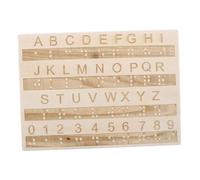 PACKOVE Braille Alphabet Tracing Board for Boys and Girls Wooden Braille Learning Tool Tactile Raised Dots Educational Supplies for Blind Children Montessori Teaching Aid