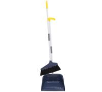 PACKOVE Broom and Dustpan Set with Soft Bristles, Heavy Duty Plastic and Metal Material, Does Not Damage Floors Or Walls, for Cement and Flooring Cleaning