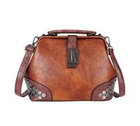 PACKOVE Brown Pu Cross Body Bag, Retro and Elegant Style, Easy to Carry and Practical Handbag Satchel, for Leisure and Daily Use