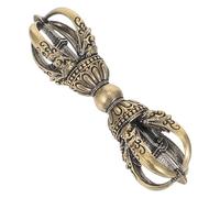 PACKOVE Buddhism Vajra Pestle Brass Golden Antique Finish Handcarved Table Ornament for Zen Temples, Peaceful Atmosphere Buddhist Craft Art