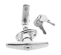 PACKOVE Cabinet Door Locks Zinc Alloy Portable Security Lock with Key Silver Smooth Surface Classic Style for People Who Want to Keep Their Privacy and Belongings Safe