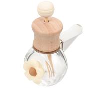 PACKOVE Car Air Freshener Diffuser Bottle Refillable Empty Perfume Bottle with Vent Clip Milk Tea Color Flower Design Car Essential Oil Aromatherapy for Interior Decoration