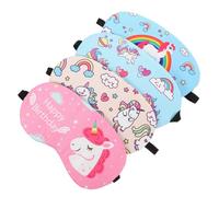 PACKOVE Cartoon Unicorn Eye Masks 4Pcs Set Lightproof Sleeping Eye Covers for Comfortable Naps Soft Blindfolds for Travel and Home Use for Boys and Girls and Adults