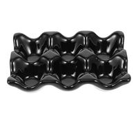 PACKOVE Ceramic Egg Tray 6-slot Black Egg Holder Storage Container for Refrigerator Household Use