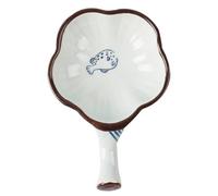 PACKOVE Ceramic Ink Dish Calligraphy Ink Brush Washer with Pen Rest for Chinese Japanese Writing and Brush Painting Stationery