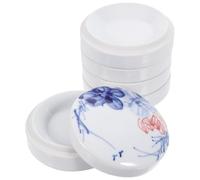 PACKOVE Ceramic Paint Palette with Lid 6-layer Colouring Tray for Watercolor and Acrylic Painting, Low Water Absorption, Easy to Clean, White Porcelain Pigment Mixing Tray for Artists