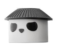 PACKOVE Ceramic Tea Infuser with Fine Filter for Home and Office Use Compact and Portable Small Tea Strainer in Beige Colour with Creative Panda Design for Filtering Coffee Grounds