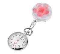 PACKOVE Chest Table Retractable Badge Watch Lovely Cartoon Flower Pattern Clip Portable Watch for Nurse Student Essentials