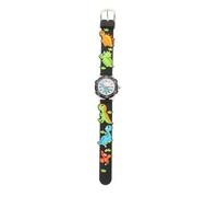 PACKOVE Children Cartoon Watch Round Plastic Watch with Adjustable Supple Strap Simple Design Dial and Decorative Dinosaur Pattern for Learning to Read The Time and A Boys and Girls