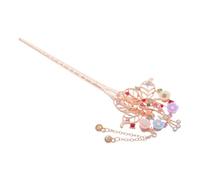 PACKOVE Chinese Tassel Hair Stick Vintage Alloy Hairpin with Decorative Peacock Flower Tassels Secure Hold for Bridal Hair Styling and Traditional Elegant Updos
