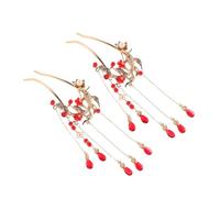 PACKOVE Chinese Tassel Hairpin Lightweight Traditional Hair Accessories for Women Vibrant Color Preserved for Hanfu and Bridal Styles Enchanting Design with Flowing Tassels