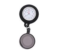 PACKOVE Clip on Watch Pocket Watch Fob Black Silicone Alloy Quartz Accurate Time Keeping Creative Fashion Chic Design for Students Use
