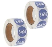 PACKOVE Clothing Size Stickers 500pcs Round Self-Adhesive Labels for Apparel 3-6 Months, 2 Rolls Pack, Practical Size Tags for Retail Clothes Organization