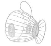 PACKOVE Coffee Pod Holder and Easy to Clean Design White Wire Basket Iron with Large Capacity Elegant Luxury Snack Organizer for Hotel and Dining Room Countertop Storage