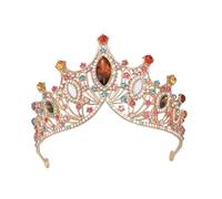 PACKOVE Colorful Baroque Style Tiara Crown with Shiny Rhinestones Durable Wedding Headdress for Women and Elegant Party Hair Accessory for Bridal Birthday Banquet and Celebration