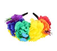 PACKOVE Colorful Floral Headband for Festivals 1 Piece Mexican Rose Crown Hair Accessory for Halloween Parties and Cosplay Events