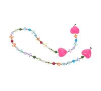 PACKOVE Colorful Heart Beaded Keychain Bag Charm Pendant for Women Purse Handbag Accessories Versatile Boho Style with Resin Beads Cute Heart Design for Backpack Car Key Ring