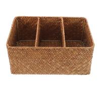 PACKOVE Compartment Bathroom Storage Basket Woven Jute Organizer Bin for Craft Supplies and Toiletries Sturdy Non-deforming Divided Storage for Home and Office