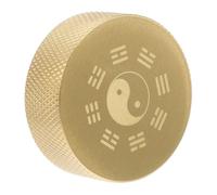 PACKOVE Copper round Paperweight for Chinese Calligraphy Practice, Small Copper Desktop Decor Vintage Design, Elegant Home Decoration Ornament for Office Or Study