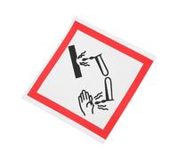 PACKOVE Corrosive Material Sign Self-adhesive Vinyl Sticker 10x10cm Corrosive Safety Label Chemical Hazard Warning for Industrial Use