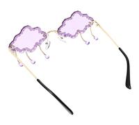 PACKOVE Costume Accessory with Fun Tassel Design for Parties Stylish Purple Cloud Shaped Decorative Sunglasses Made of Plastic and Metal