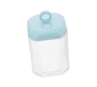 PACKOVE Cotton Swab and Pad Storage Box with Lid Moisture Cosmetic Organizer Jar for Toothpicks and Bathroom Essentials Spacious Blue Small Dispenser for Vanity and Makeup