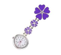 PACKOVE Creative Nurse Pocket Watch Clip-On Lapel Watch Five Heart Shape for Women Doctor Purple