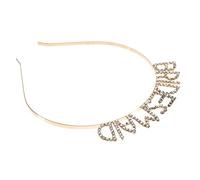 PACKOVE Creative Rhinestone Letter Headband for Weddings Elegant Party Accessory for Bridesmaids Durable and Comfortable Hairband Chic Design for Various Outfits Ab Gem Finish