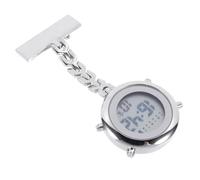 PACKOVE Creative Silver Fob Watches for Nurses Digital with Electronic Timer and Secure Safety Pin, Glass and Alloy Material Practical Device for Nurse's Daily Work, for Doctors and Nurses
