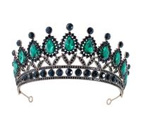 PACKOVE Crown Wedding Headpiece Wedding Bride Tiaras Velvet Bride Headdress The Bride Sash Mermaid Bridal Decorations Princess Hair Accessory for Her Robe Rhinestone Green