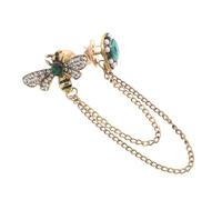 PACKOVE Crystal Bee Tassel Chain Brooch for Women Lightweight Vintage Lapel Pin Jewelry Accessory for Scarves Hats and Ties Elegant Insect Badge with Hanging Pendant