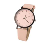 PACKOVE Decorative Women Watch Quartz Wrist Watch with Wood Grain Dial Slim Leather Strap Stylish Classic Simple Style Accurate Time Keeping for Dating and School