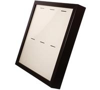 PACKOVE Deep Walnut Wood Medal Display Frame for 6 Medals with Portrait Picture Holder and Desktop Pin Display Board for Marathon