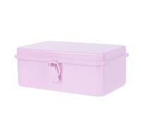 PACKOVE Desk Organizer Stationery Storage Box 8.5x6.3x2.7inch Large-capacity Drop-proof Iron Material Simple Solid Color Design for Home Desk Use with Scissors and Eraser Holder