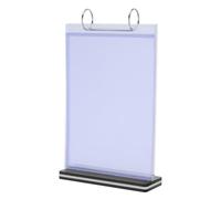 PACKOVE Desktop Flip Menu Holder A5 Portrait Paper Stand for Restaurant Table Card Display, Page Flip Desk Organizer with Base for Menu and Document Display