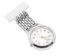 PACKOVE Digital Display Nurse Watch with Alarm Clock and Precise Time, Silver Alloy Portable Hanging Nurse Pocket Watch with LED Glow-in-the-Dark Display for Healthcare Professionals