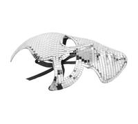 PACKOVE Disco Ball Mask Full Face Mirror, Plastic, Silver, Eye Catching Disco Design, for Men and Adults, Theme Party and Group Interactions