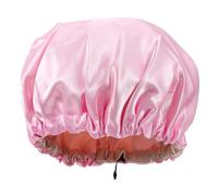 PACKOVE Double Layer Toddler Baby Sleeping Bonnet Hat Adjustable Hidden Buckle Pink Soft Satin Material Shower Cap for Bathing and Sleeping