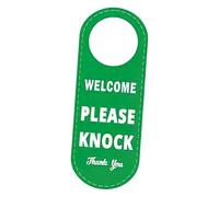 PACKOVE Double-sided Leather Office Door Privacy Sign with Circular Opening, Easy Installation, Modern Style Do Not Disturb Door Sign for Working and Classes