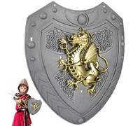 PACKOVE Dragon-Shaped Shield Toy Kids Cosplay Stage Prop Pirate Party Dress-up Accessory 11X9.4 Inch Lightweight Pretend Shield