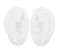 PACKOVE Ear Mold Silicone Ear Model Pair for Practice and Acupoint Learning Realistic White Simulation Teaching Tool and Display