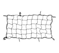 PACKOVE Elastic Luggage Net for Camper Trolley with Adjustable Hooks, Black Rubber and Plastic Material, Prevents Small Items from Falling, for Camping Cart and Garden Trolley Use