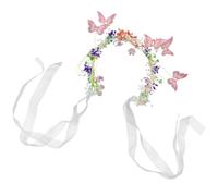 PACKOVE Elegant Butterfly Flower Headband with Plastic and Metal Materials, Gentle the Skin and Easy to Wear, for Wedding and Performance Accessories