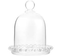 PACKOVE Elegant Glass Cake Stand with Dome for Displaying Cakes and Cupcakes Small Glass Dessert Tray for Tea Party Or Hotel Serving Delicate and Charming