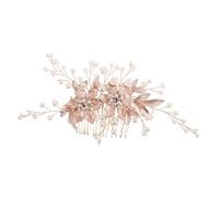 PACKOVE Elegant Rhinestone and Imitation Pearl Bridal Hair Comb Luxurious Side Comb for Weddings Parties and Special Events Comfortable User Friendly Design with Unique Handmade Excellence
