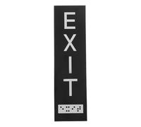 PACKOVE Emergency Exit Sign Acrylic Self-adhesive Safety Exit Plate 18x5cm Black for Office Doors Indoor Outdoor Business Use