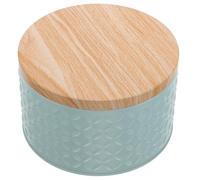 PACKOVE Empty Metal Case Holiday Cookie Candy Box Sky-blue Iron Box with Lid Portable Appearance Lovely Storage Can for Packing and Home Decoration 5.31x5.31x3.34in